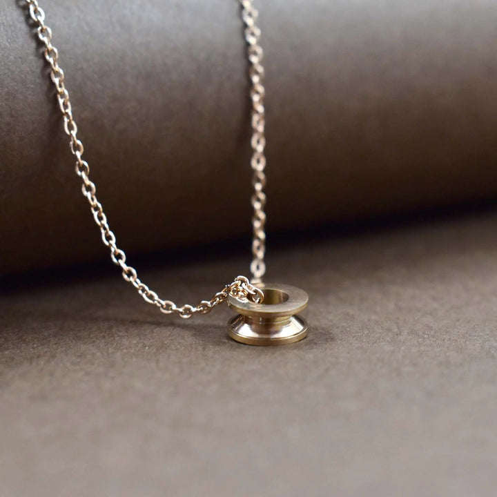Hourglass double disc gold circle Necklace - Salty Accessories
