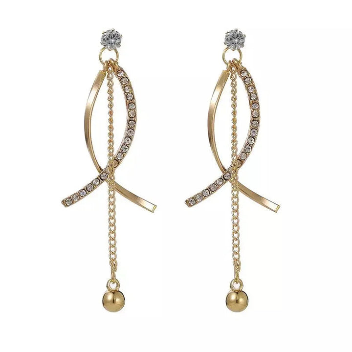 Hyperbolic Arc Geometric Crystal Drop Earrings