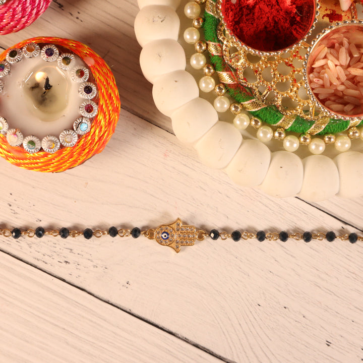 Pure Stones Evil Eye Hamsa Rakhi - Salty Accessories