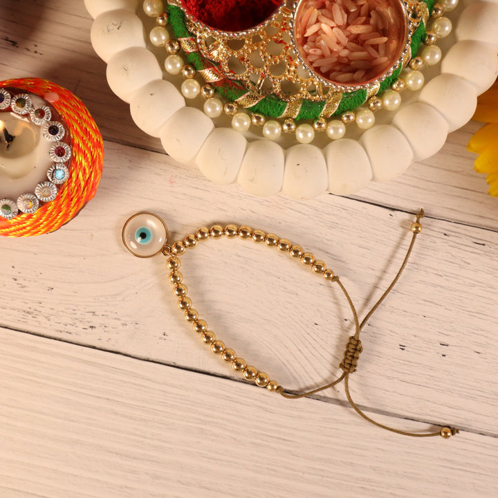Golden Retro Evil Eye Bracelet