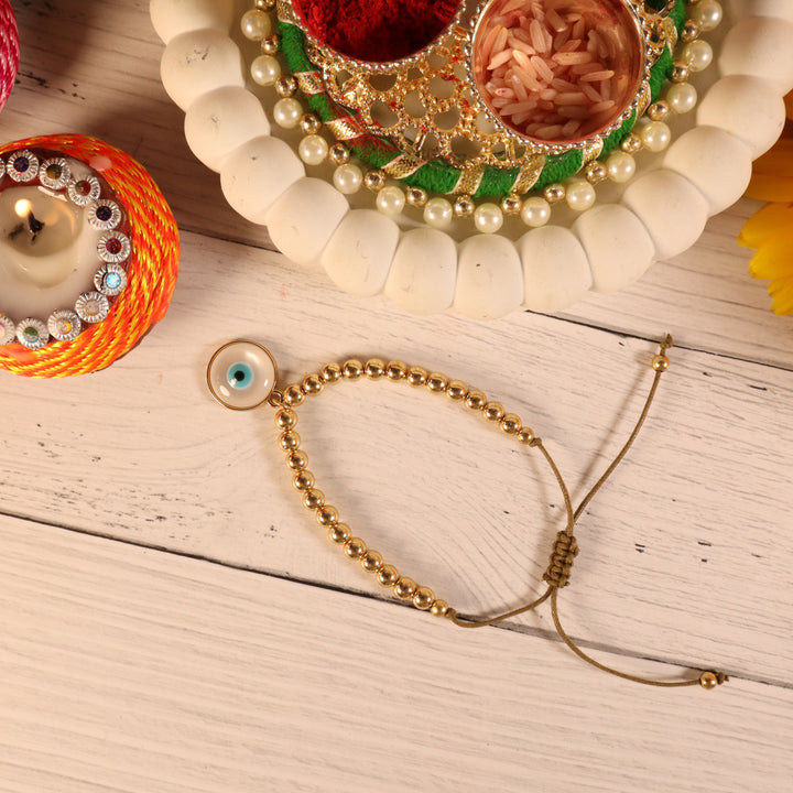 Golden Retro Evil Eye Bracelet