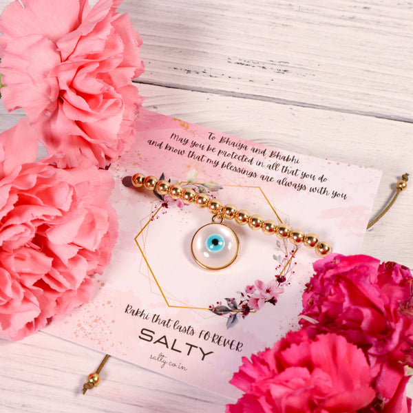 Golden Retro Evil Eye Bracelet