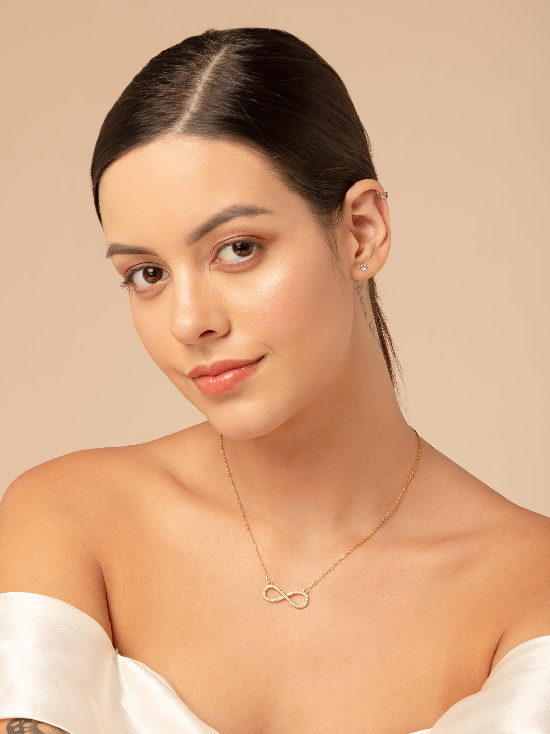 Infinity Love Golden Crystal Necklace - Salty Accessories