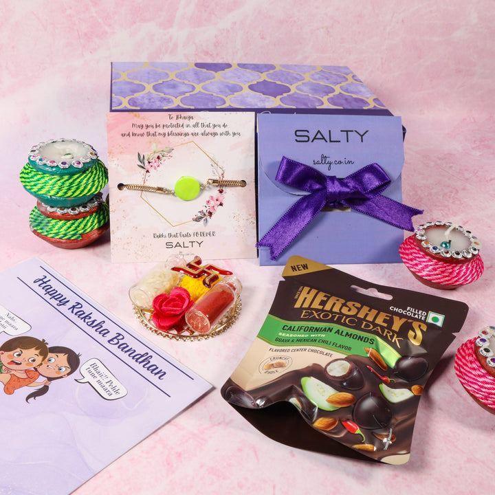 Green Traditional Rakhi Gift Box