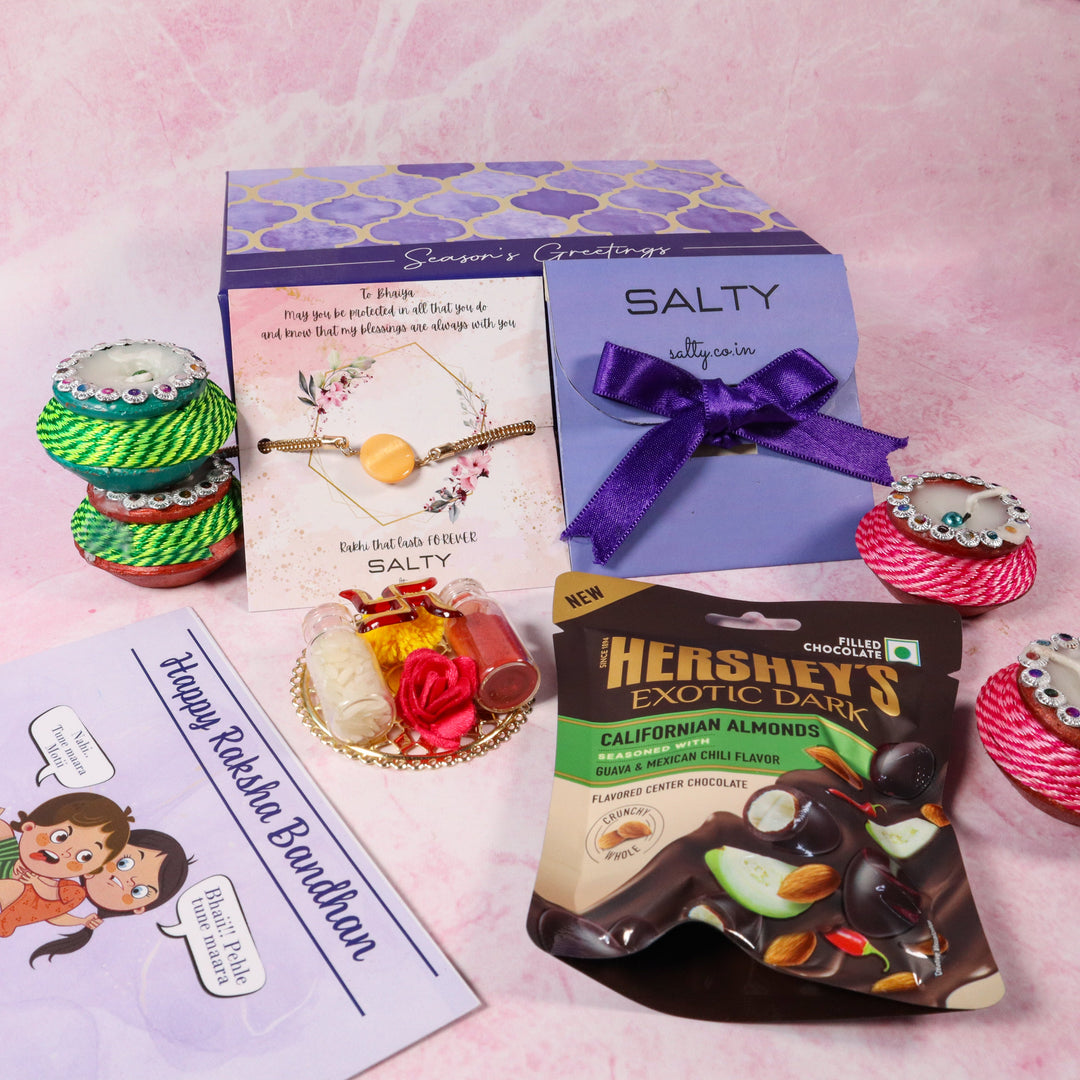 Orange Traditional Rakhi Gift Box