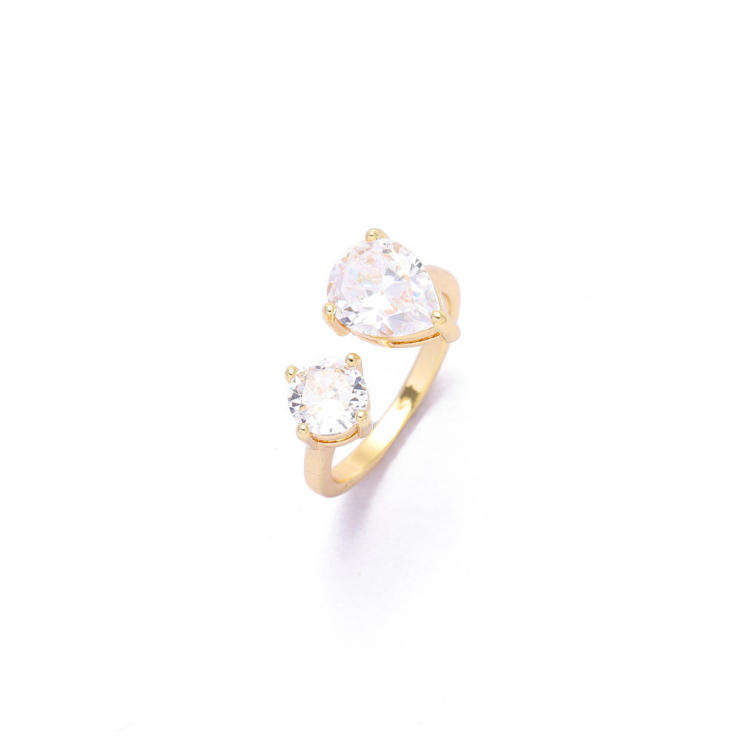 Open Pear Cut Diamond Toi-et-Moi Ring