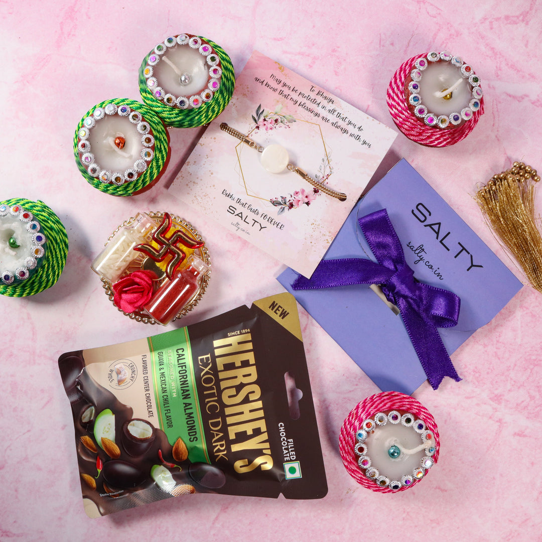 White Traditional Rakhi Gift Box