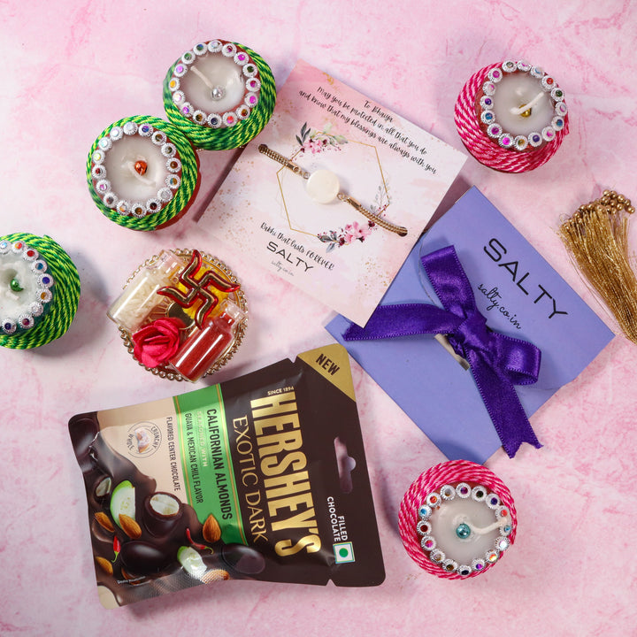 White Traditional Rakhi Gift Box