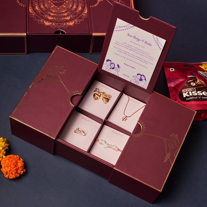 Rakhi Reveal Glide Giftbox For Sister - Salty Accessories