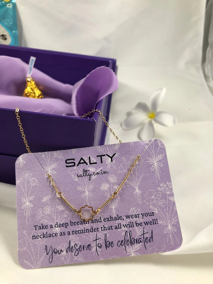 Rosette Charm Necklace - Gold - Salty Accessories
