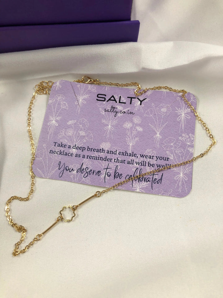 Rosette Charm Necklace - Gold - Salty Accessories