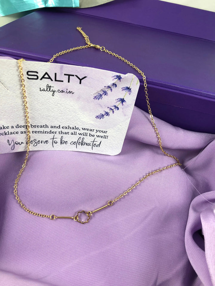 Rosette Charm Necklace - Gold - Salty Accessories