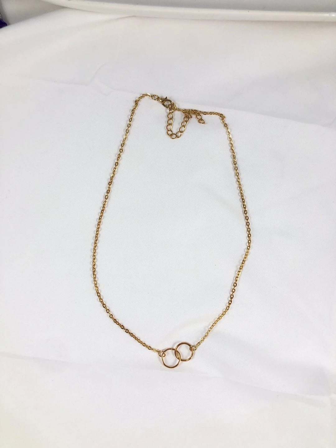 Infinity Double Circle Charm Necklace - Gold - Salty Accessories