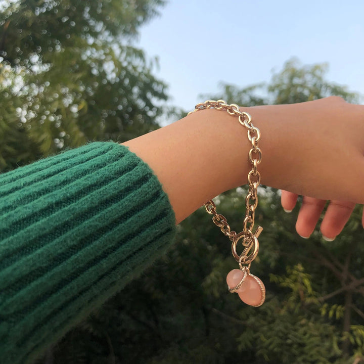 Pink Sapphire Toggle Clasp Bracelet - Salty Accessories