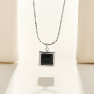 Lapis Diamond Necklace-Silver - Salty Accessories