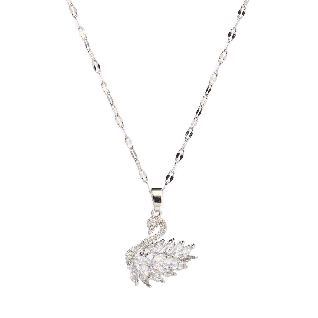 Millenia Dancing Swan Necklace - Silver - Salty Accessories