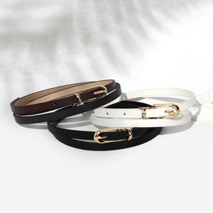 Set of 3 Slim Gold Buckle Belt