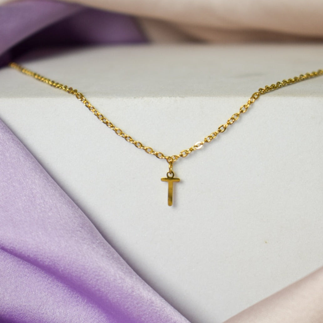 18K Gold Plated Personalized Initial Necklace Salty