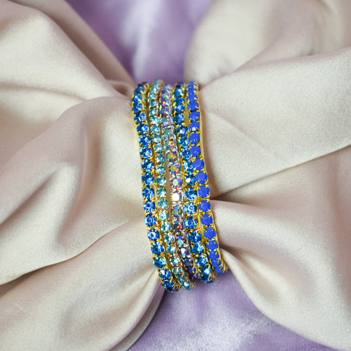 Icy Sapphire Stackable Bands (Set of 5) - Salty Accessories