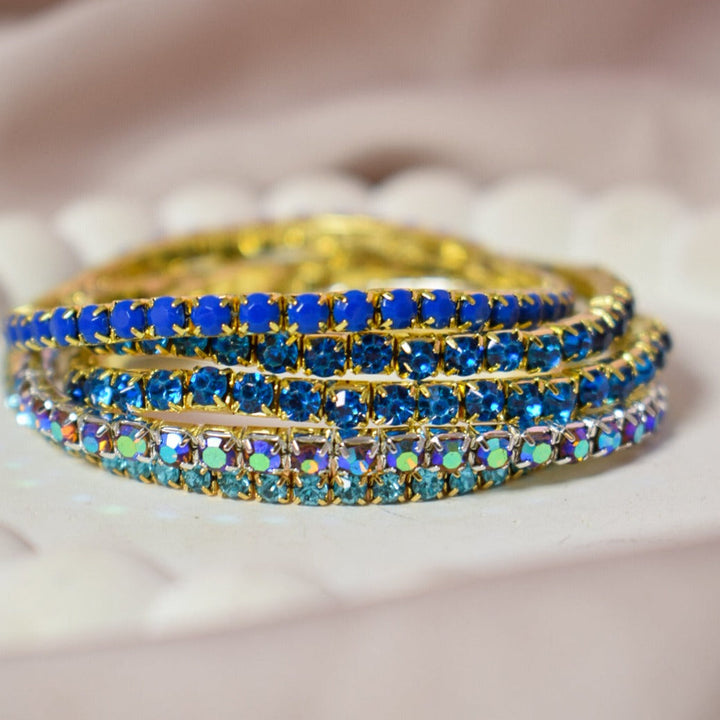 Icy Sapphire Stackable Bands (Set of 5) - Salty Accessories