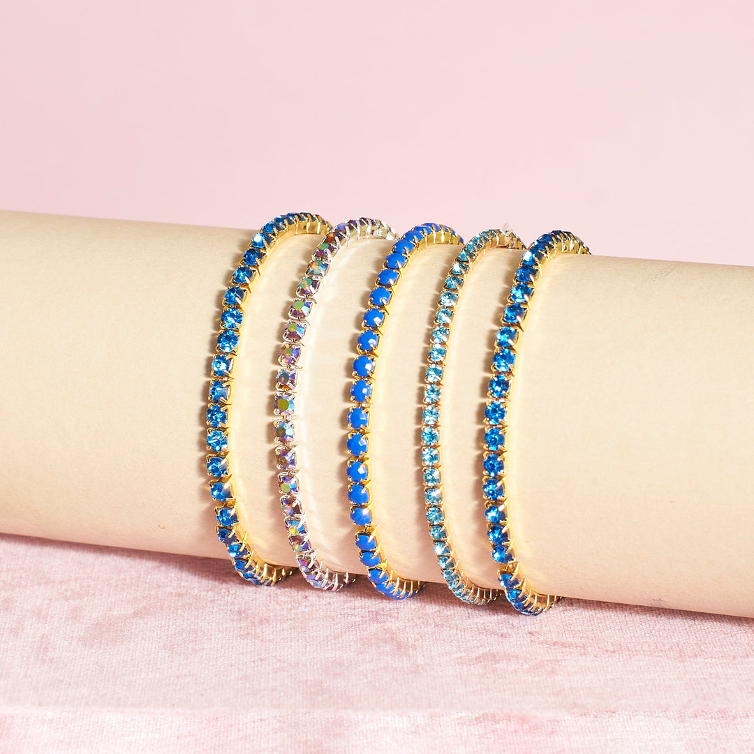 Icy Sapphire Stackable Bands (Set of 5) - Salty Accessories