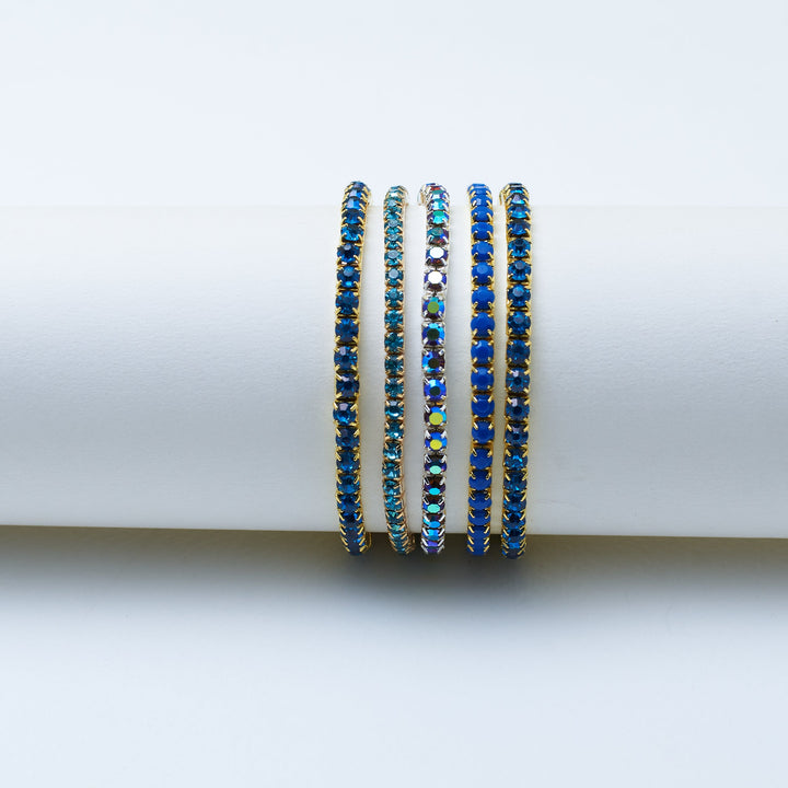 Icy Sapphire Stackable Bands (Set of 5) - Salty Accessories