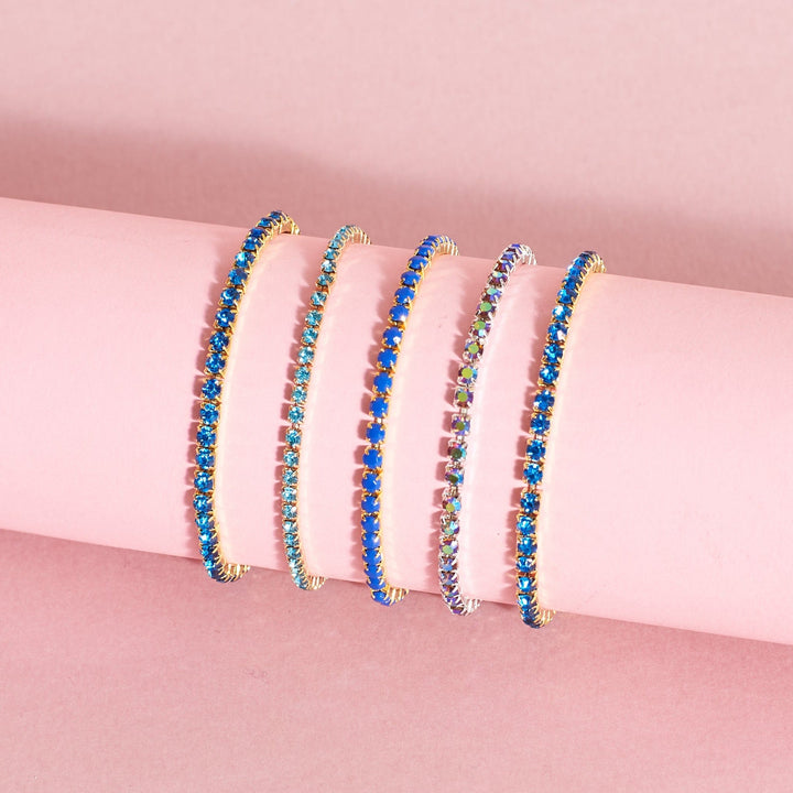 Icy Sapphire Stackable Bands (Set of 5) - Salty Accessories