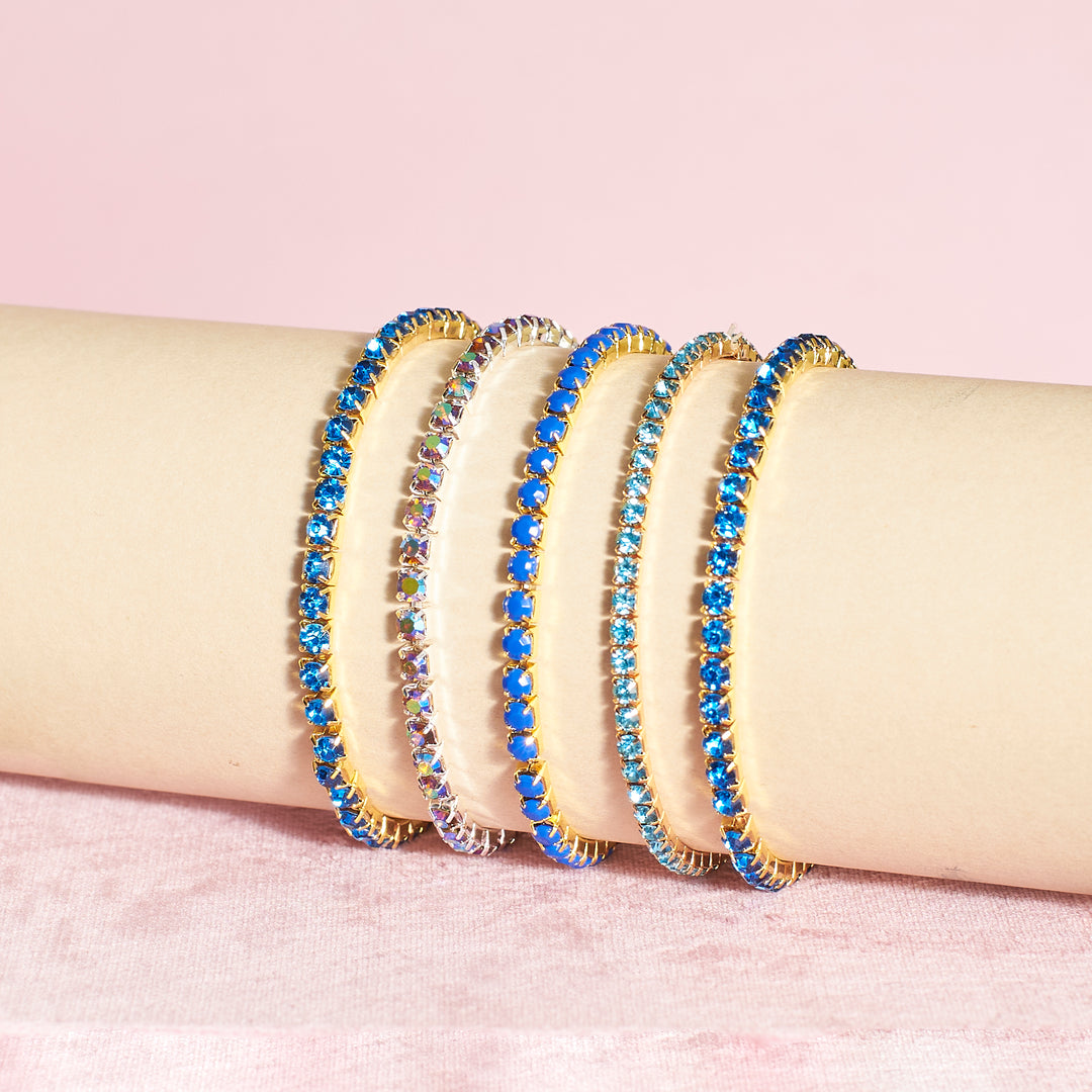 Icy Sapphire Stackable Bands (Set of 5) Salty