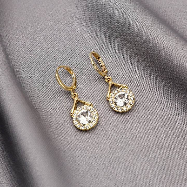 Lustre Halo Statement Drop Earrings - Gold