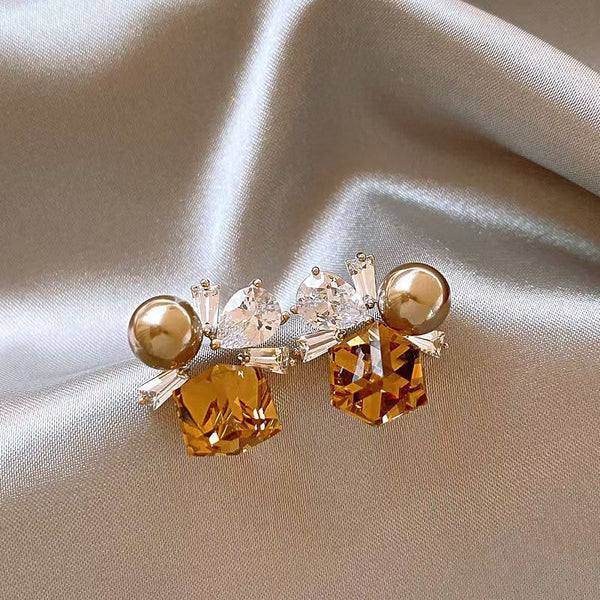 Crystal Wing Cluster Earrings