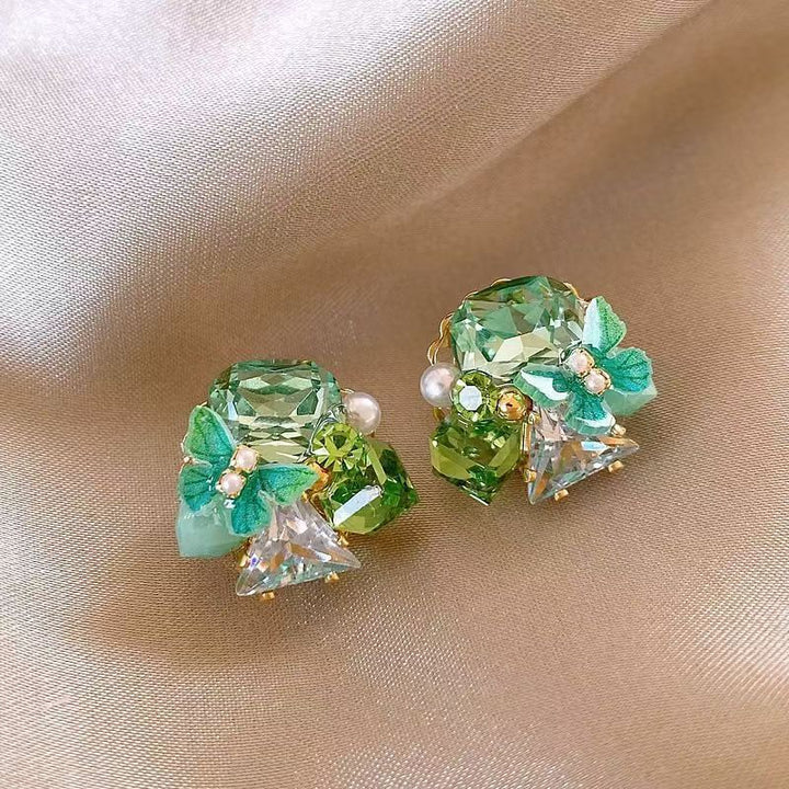 Butterfly Prism Cluster Earrings - Green