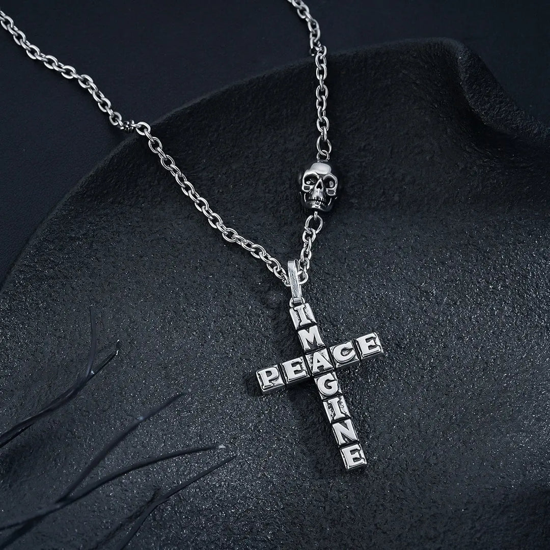 Imagine Peace Cross Pendant Necklace | Salty