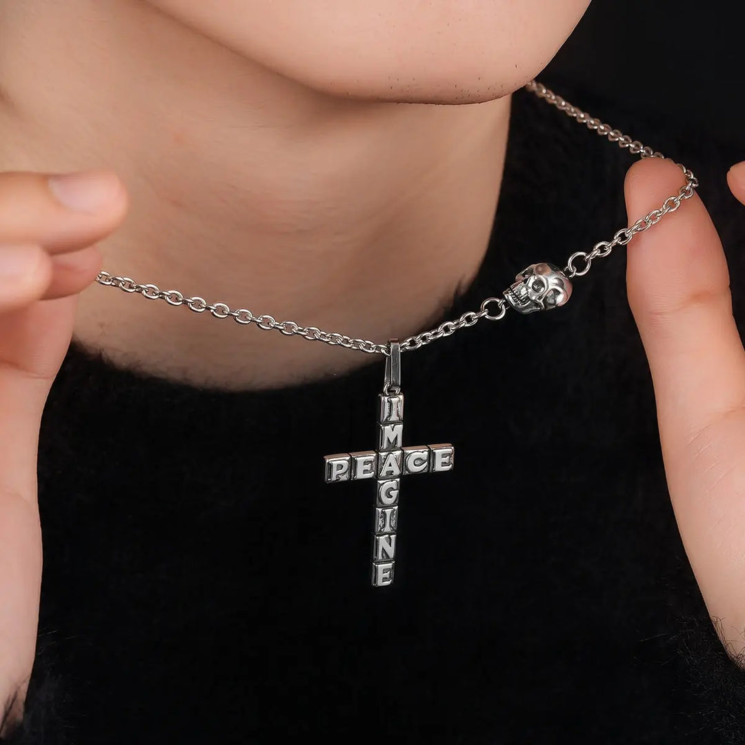 Imagine Peace Cross Pendant Necklace | Salty