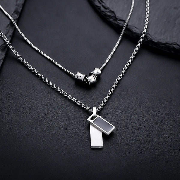 Imperium Dual Bar Pendant Necklace