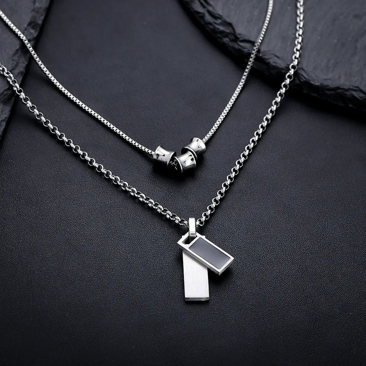 Imperium Dual Bar Pendant Necklace | Salty