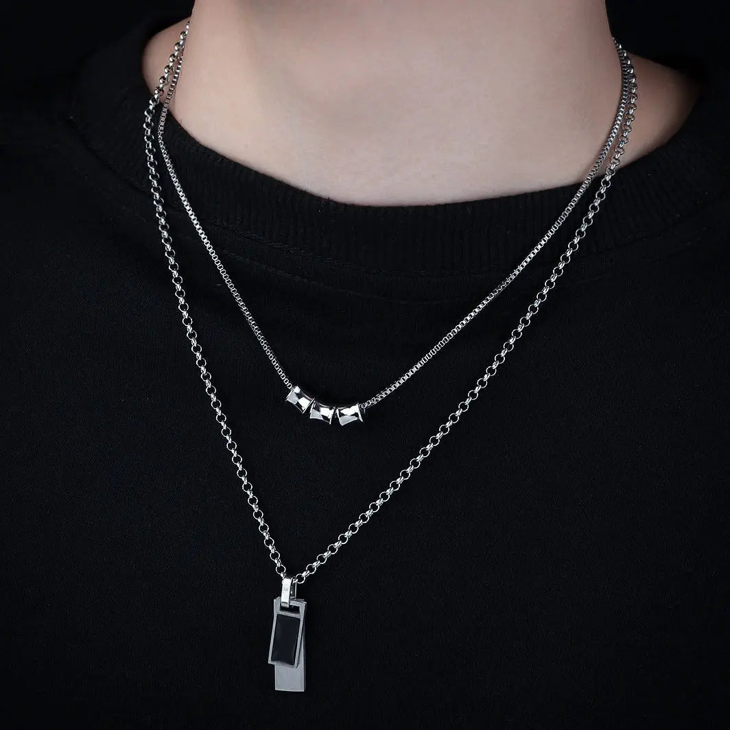 Imperium Dual Bar Pendant Necklace | Salty