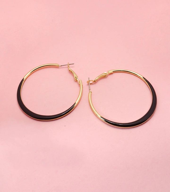 In Trend Gold Black Hoops - Salty Accessories