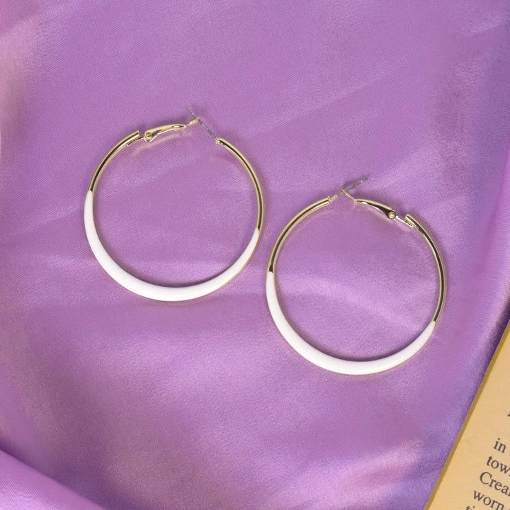 In Trend Gold White Hoops - Medium