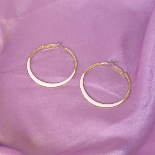 In Trend Gold White Hoops - Medium