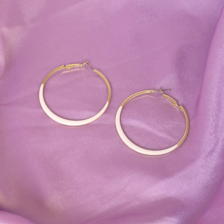 In Trend Gold White Hoops - Medium