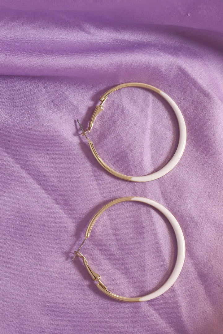 In Trend Gold White Hoops - Medium