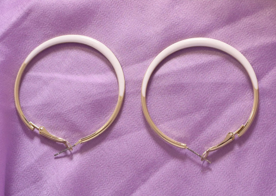 In Trend Gold White Hoops - Medium