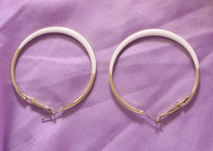 In Trend Gold White Hoops - Medium