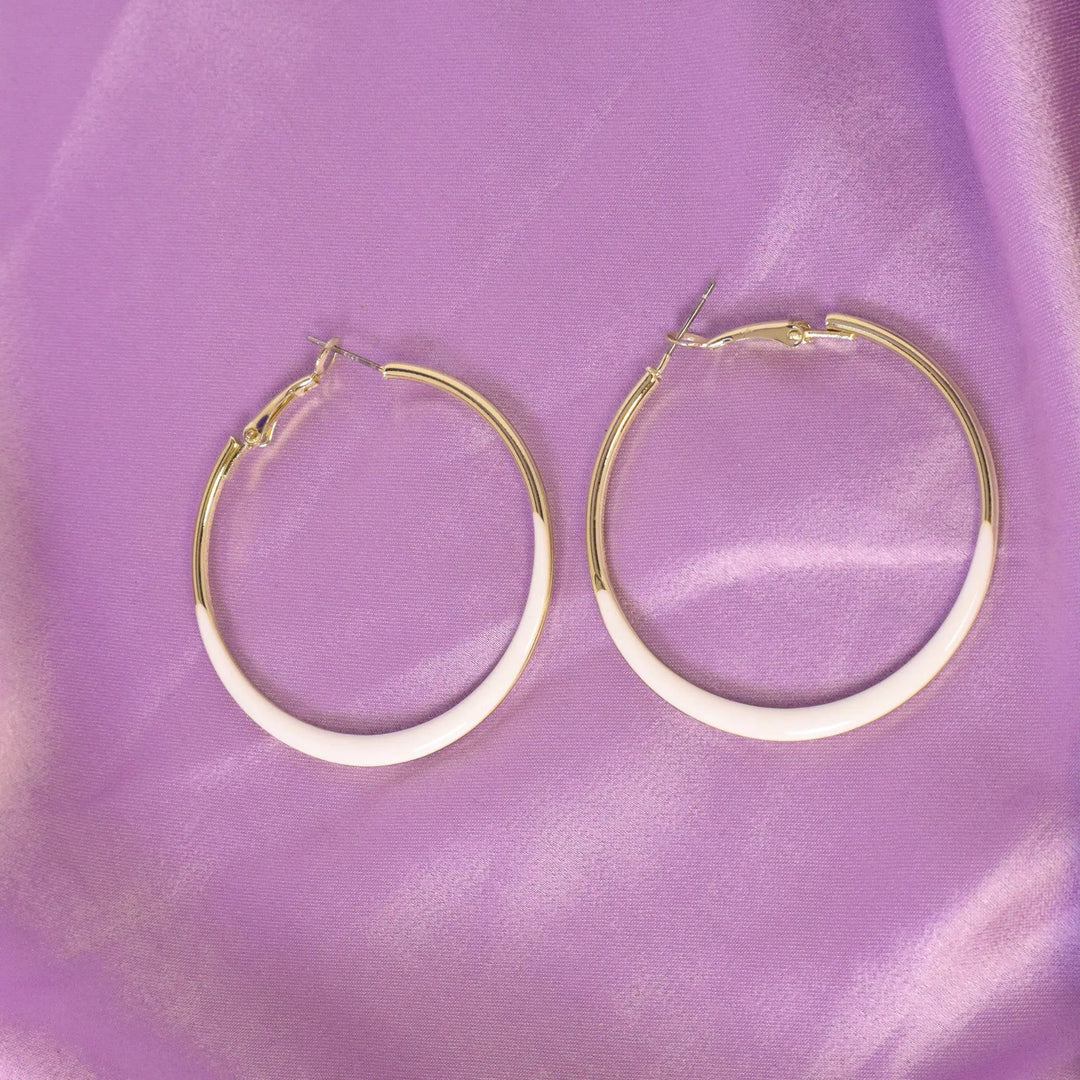 In Trend Gold White Hoops - Medium