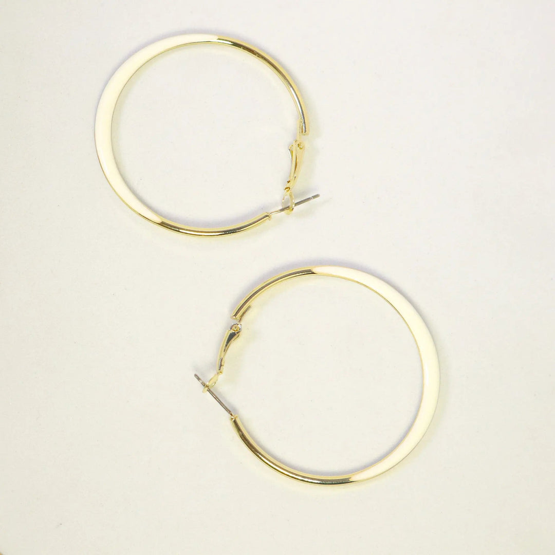 In Trend Gold White Hoops - Medium