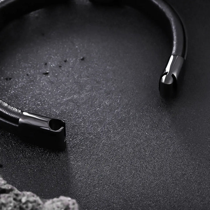 Infinity Knot Leather Bracelet - Black | Salty