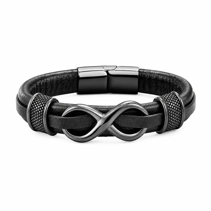 Infinity Knot Leather Bracelet - Black | Salty