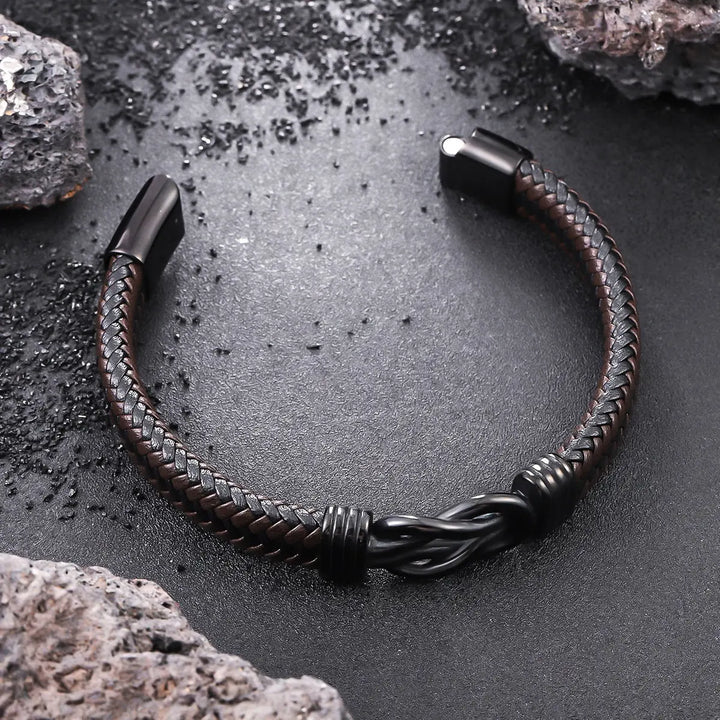 Infinity Knot Leather Bracelet - Brown | Salty