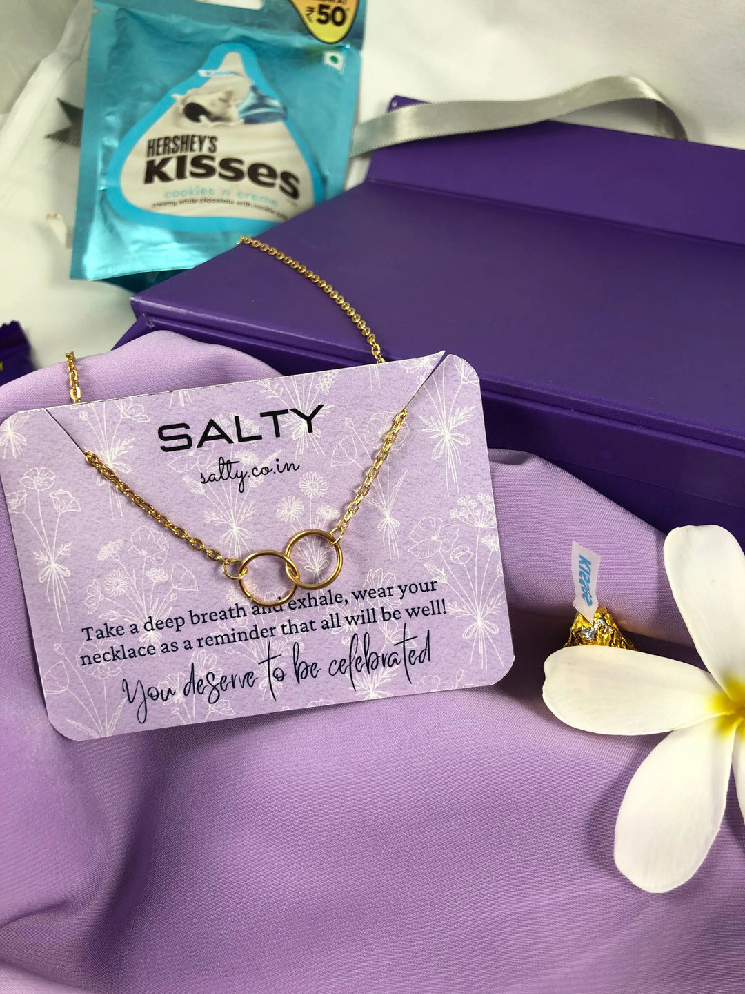 Infinity Double Circle Charm Necklace - Gold - Salty Accessories