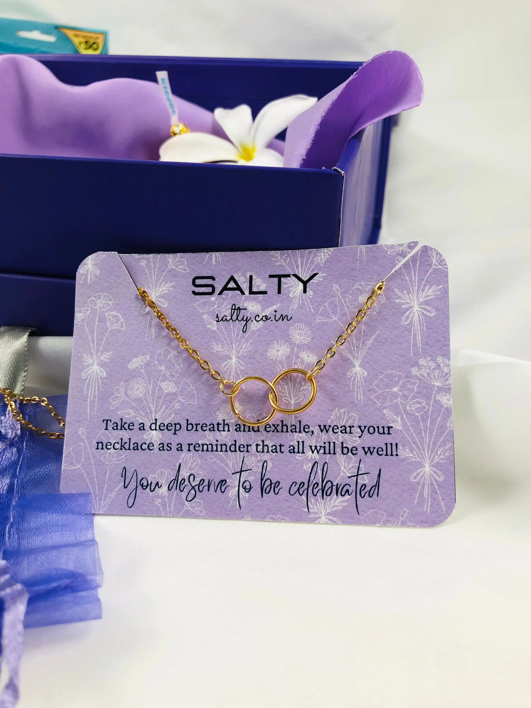 Infinity Double Circle Charm Necklace - Gold - Salty Accessories
